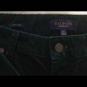Talbots dark green pants cords